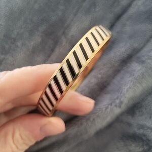 Kate Spade Striped Gold and Black Bangle Bracelet